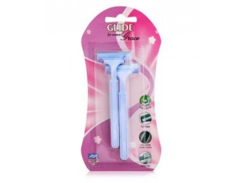 GLIDE IDEAL FOR WOMEN GLORY 2 TWIN BLADE DISPOSABLE RAZOR 2 UNIT