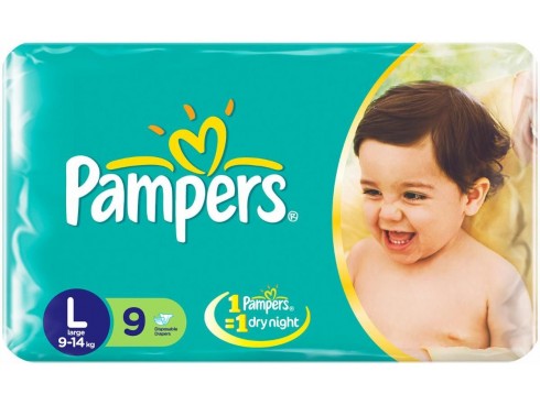 PAMPERS DIAPERS LARGE 9'S