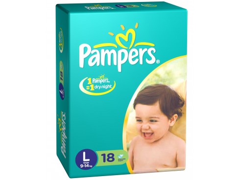 PAMPERS DIAPERS LARGE 18'S