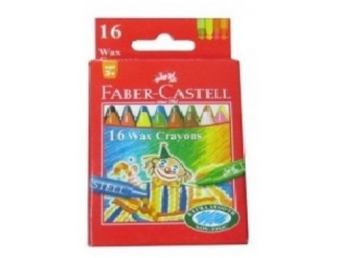 FABER CASTELL WAX CRAYONS 75MM 16 SHADES