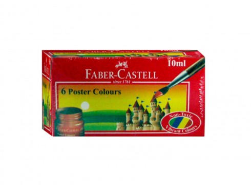 FABER CASTELL POSTER COLOURS 10ML 6 SHADES BOX