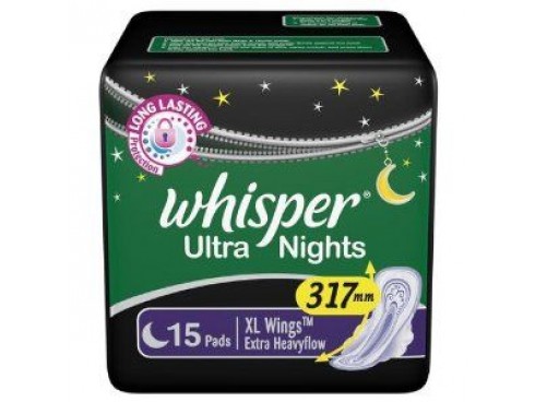 WHISPER ULTRA NIGHTS XL WING HEAVYFLOW 15'S PADS