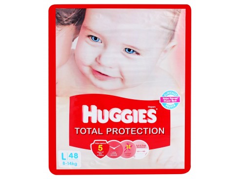 HUGGIES TOTAL PROTECTION LARGE 48'S