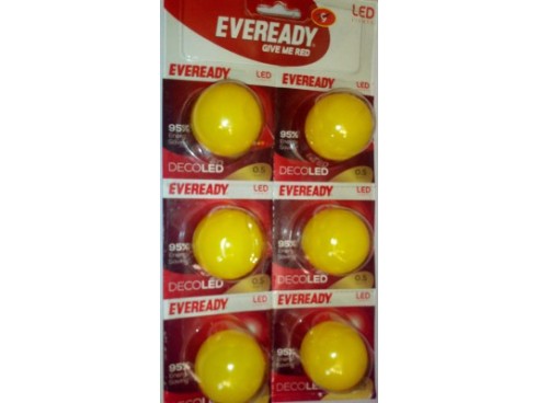 Eveready 0.5 W LED Bulb(Yellow, Pack of 6)