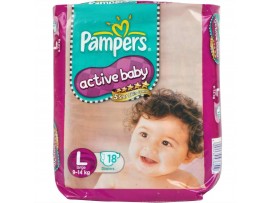 PAMPERS ACTIVE BABY LARGE 18'S