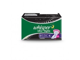 WHISPER ULTRA NIGHTS XL WINGS 30'S PADS